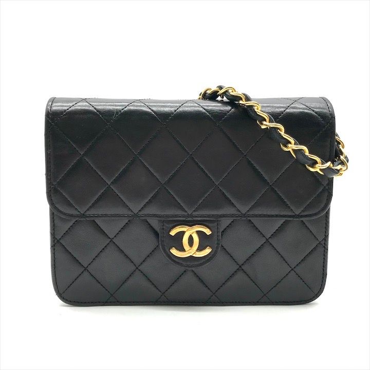 CHANEL ミニミニマトラッセ ココマーク バッグチャーム ラムスキン　黒 CHANEL シャネル ミニマトラッセ チェーン ショルダーバッグ 0