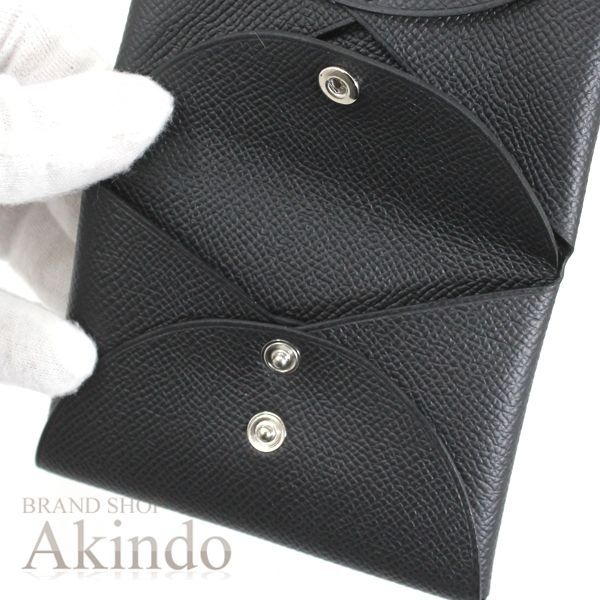 新品】エルメス カードケース コインケース 財布 カルヴィ デュオ 黒  