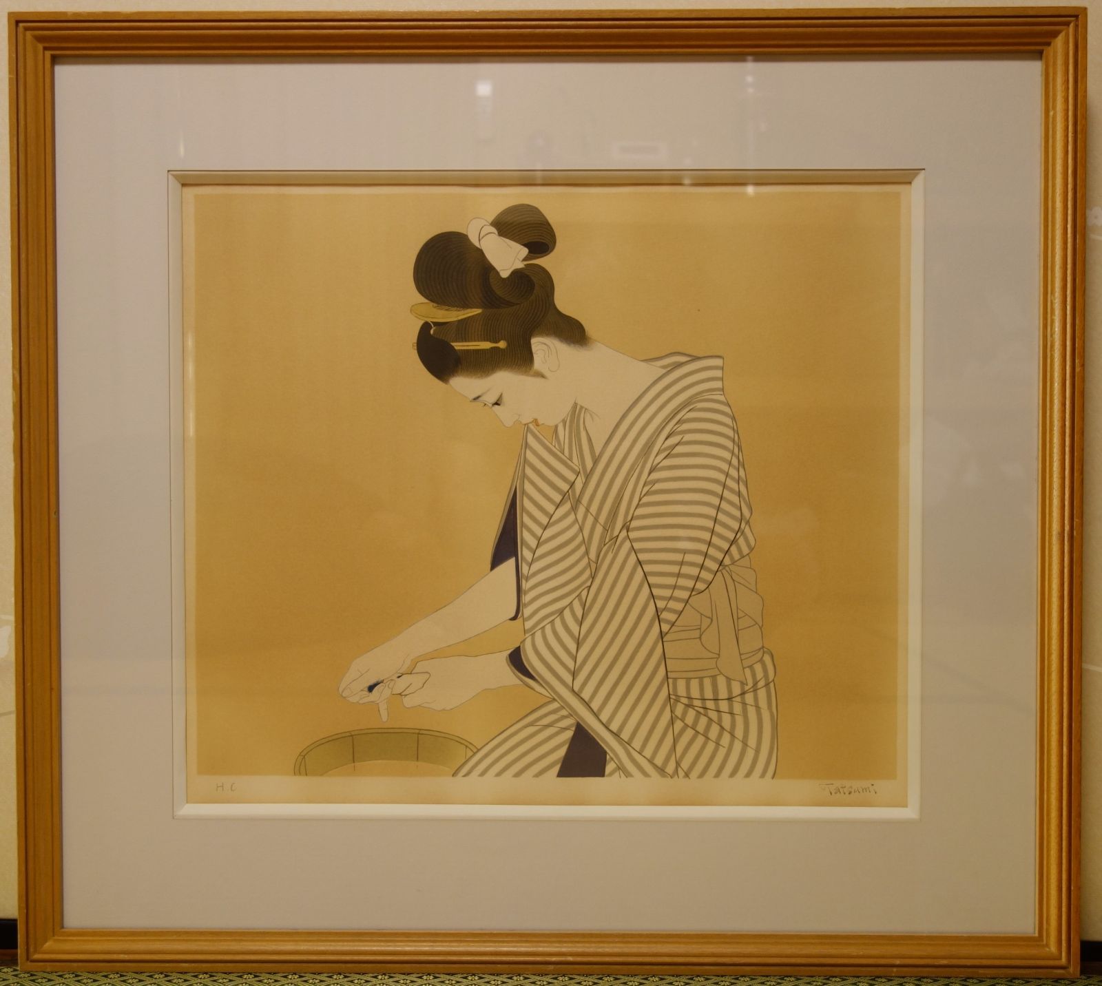 真品保証 作家 志村 立美先生 【湯あがり】（199／200） 一枚の繪石