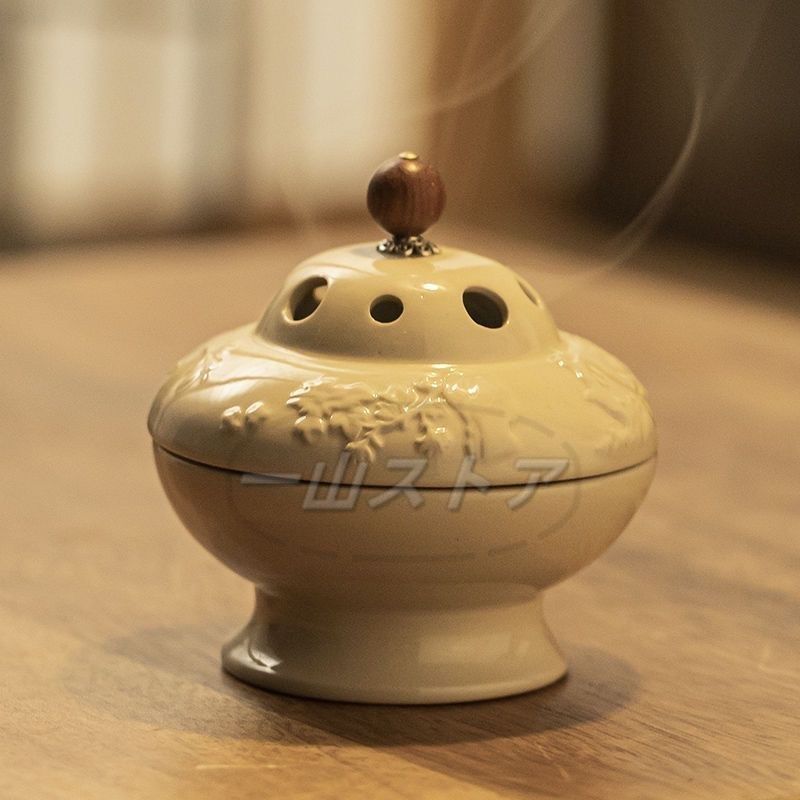 新しい未使用 喜香篆新品梅蘭竹菊四君子盤香炉家庭用高級禅意薫