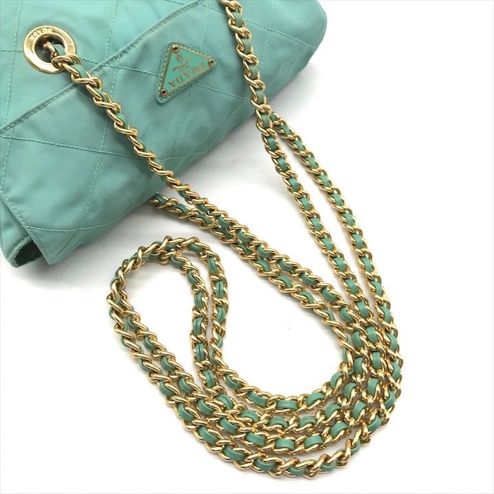 て*ち様 PRADA/プラダ 三角プレート　ショルダーバッグ　美品 良品 PRADA プラダ 三角ロゴ プレート キルティング ナイロン