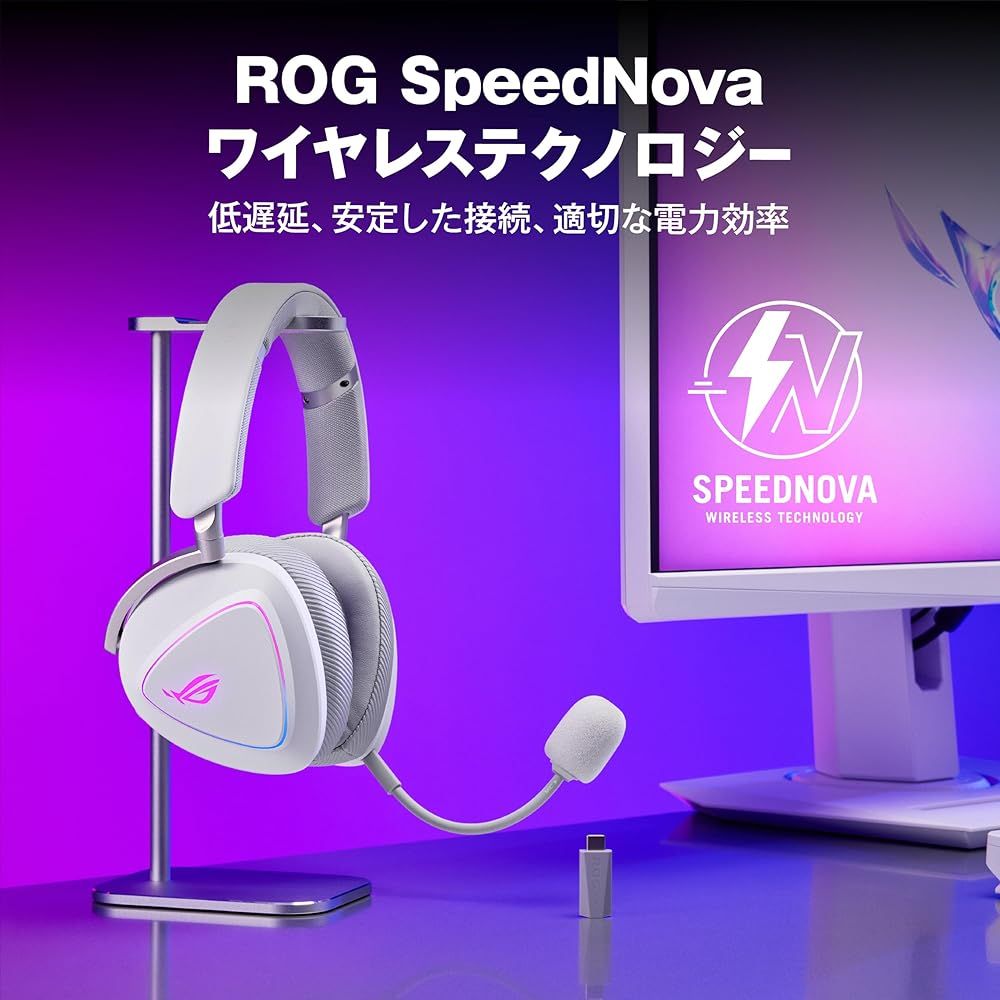 ASUS ワイヤレスゲーミングヘッドセット/ROG Delta II / 318g軽量