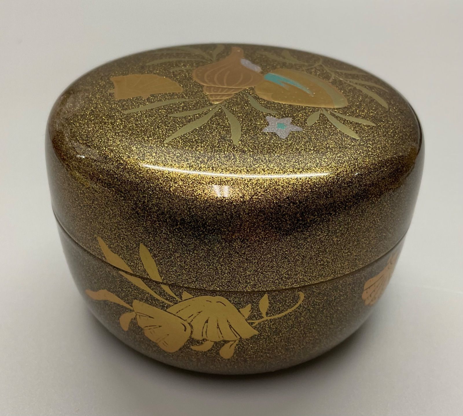 S13 平棗 棗 海松貝蒔絵 蒔絵 梨子地 東雲 茶道具 重さ 71.1g