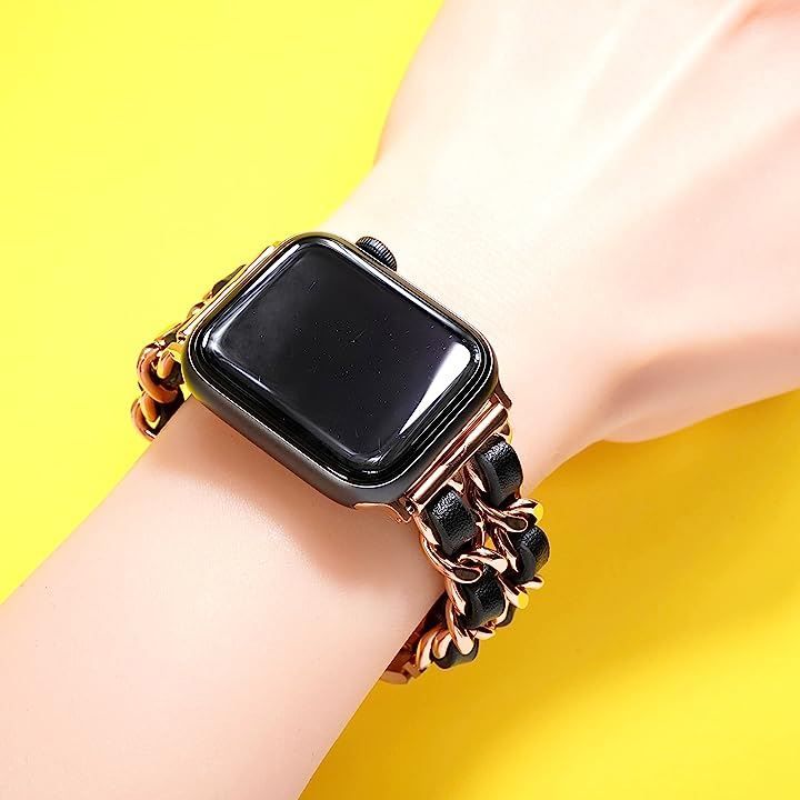 Royce&Roland Apple Watch チェーンベルト 本革レザー/ステンレス コマ