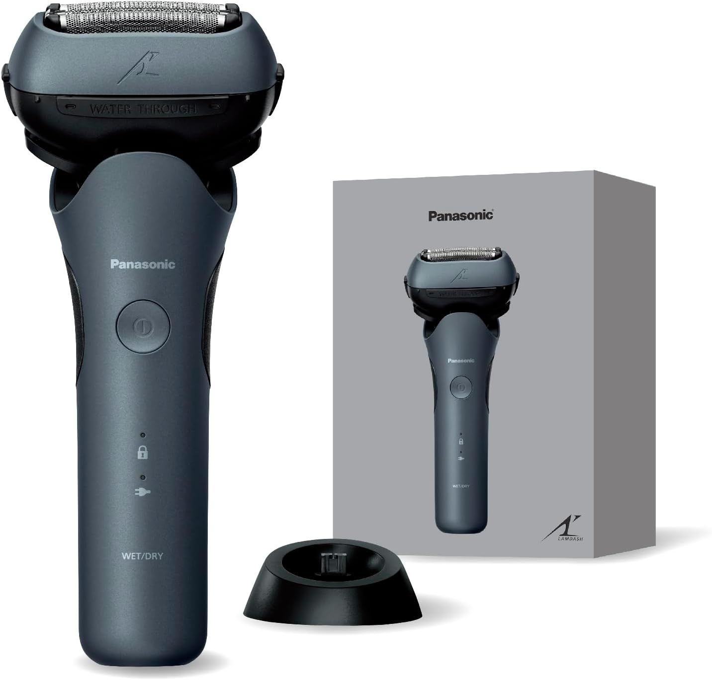 パナソニック メンズ シェーバー ラムダッシュ 3枚刃 電動 髭剃り ACアダプター充電|充電スタンド 密着3Dヘッド ES-L361W-A ティールブルー