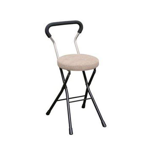 折りたたみ椅子 幅33cm アイボリー×ブラック 日本製 スチールパイプ 持ち運び便利 1脚販売 完成品 リビング 在宅ワーク【】