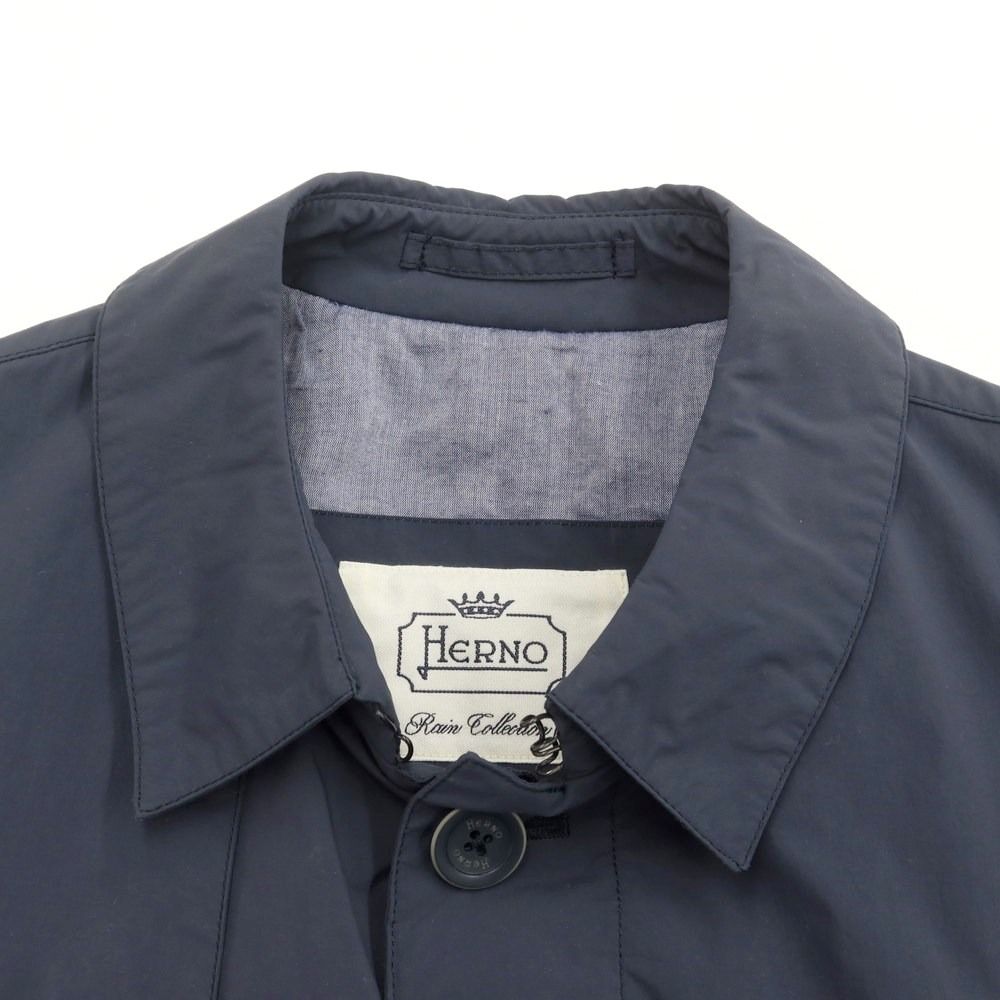 ヘルノ ビンテージステンカラーコート Ｌ ネイビー EU48 骨董品 マニア