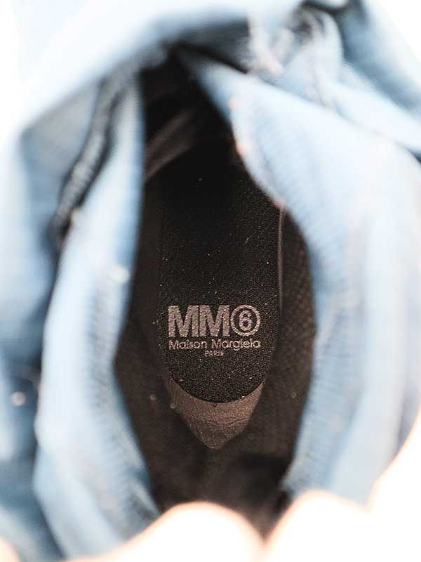 MM6 Maison Margiela × SALOMON エムエムシックス メゾン マルジェラ × サロモン CROSS MID スニーカー ブルー×ピンク 24.5cm 474067新古品使用感の無い新品同様品Ａ