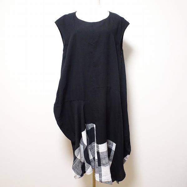 美品センソユニコ 芽風 m-mefuワンピース snc 芽風 m-mefu センソユニコ ワンピース 40 黒 白 麻混