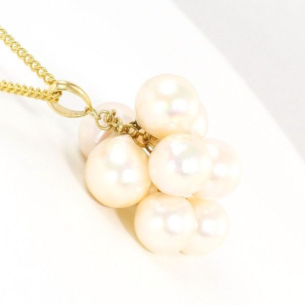 ミキモト ネックレス パール 真珠 K18YG BLJ ミキモト ネックレス パール 真珠 6.6mm ダイヤ ダイヤモンド K18YG BLJ