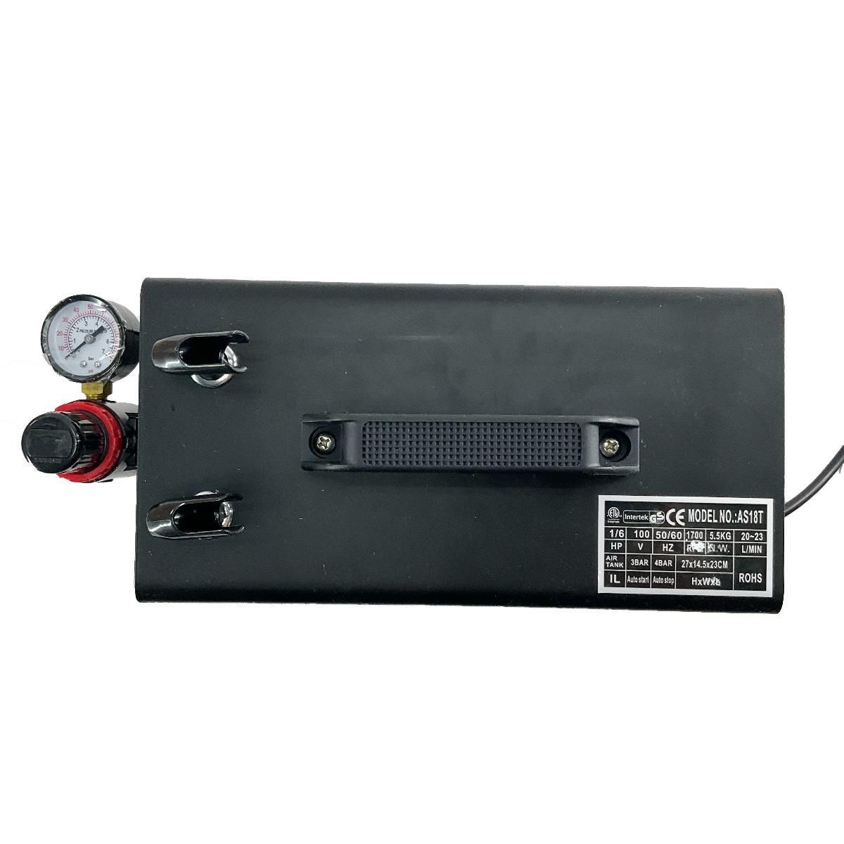 ミニコンプレッサー 自動圧力調整 1Lタンク 静音 空気圧調整 ホース フィルター付属 AS18T 100V 50 60Hz 1 6馬力 フィギュア カスタムペイント エアブラシ PSE対応 HRDEVELOPMENT_JP