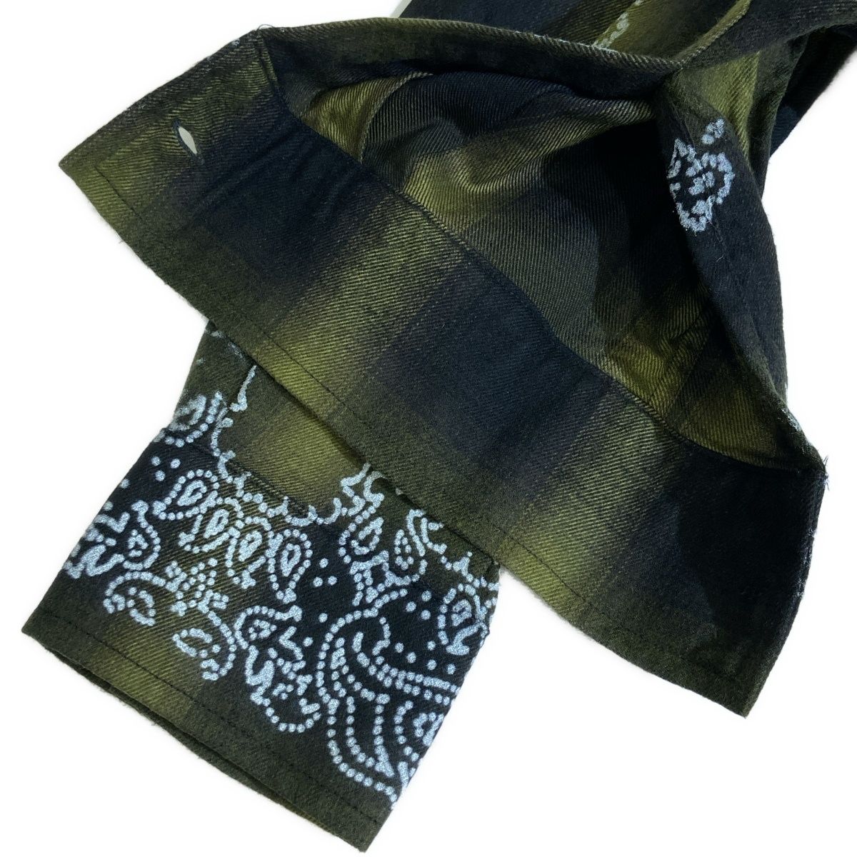 AMIRI アミリ CHECKRED SCARF チェッカー カシミヤフリンジマフラー スカーフ グレー/ブラック AW22MSC052 AMIRI アミリ CHECKRED SCARF チェッカー カシミヤフリンジマフラー