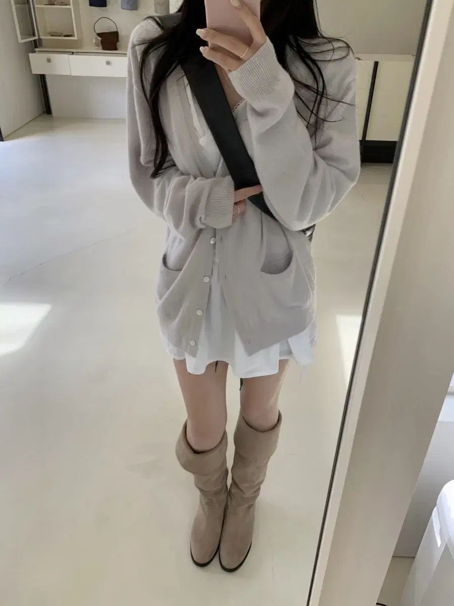 The wish リズ エンジェル レイヤード ONE PIECE ムーン カシミア カーディガン