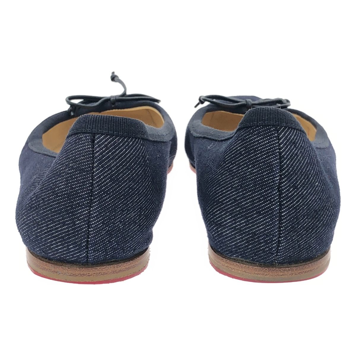 Christian　Louboutin　フラット　パンプス　リボン　スリッポン Christian Louboutin クリスチャンルブタン デニムリボン