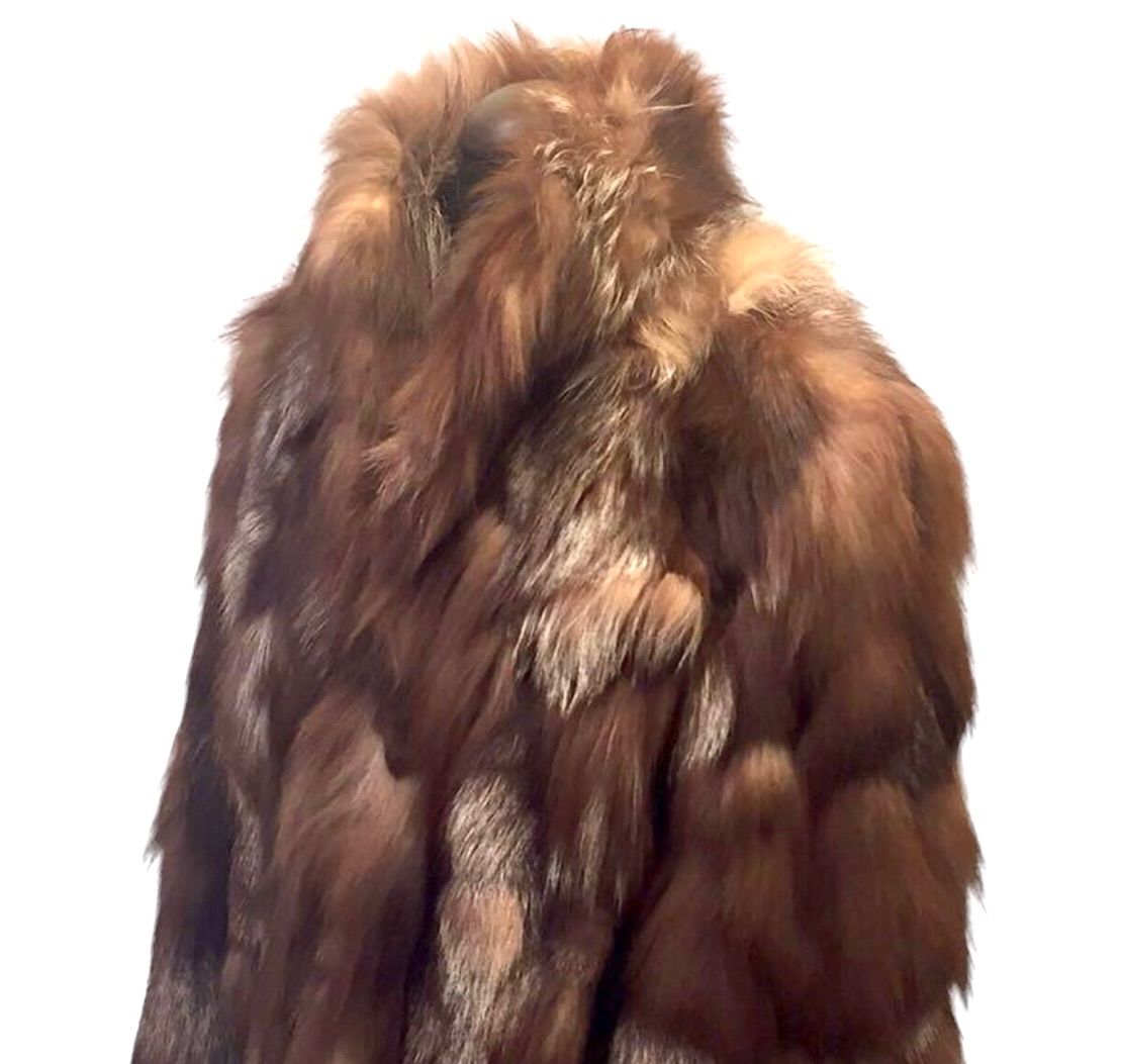 EPOCA ファー付きコート ブラウン 40 モコモコ キレイめ 上品 EPOCA エポカ リアルフォックスファージャケット ブラウン系 サイズ40