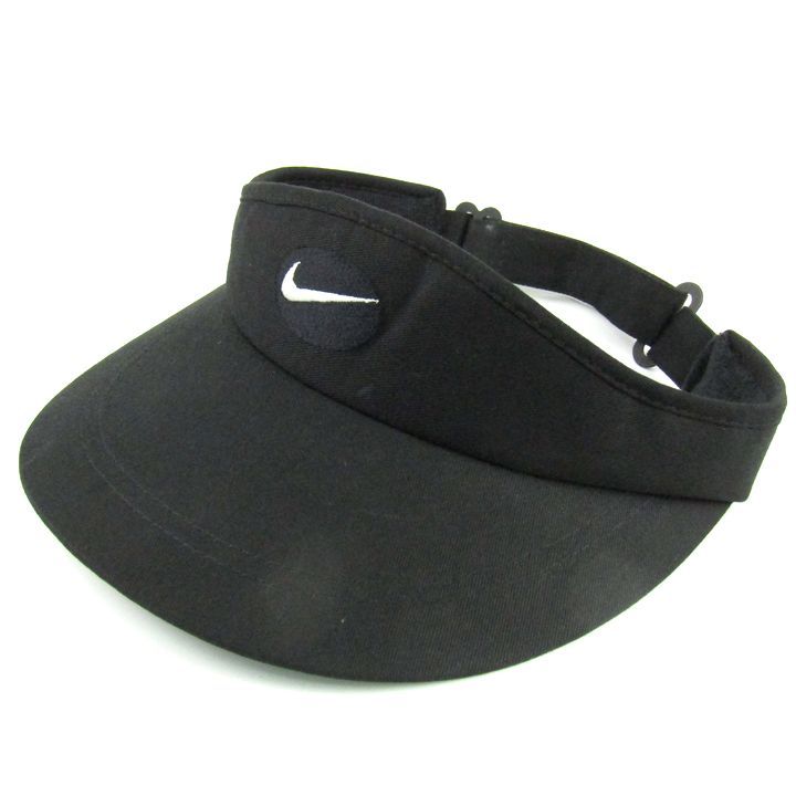 ナイキ サンバイザー ロゴ スポーツウエア ブランド キャップ 帽子 メンズ ブラック NIKE 【中古】