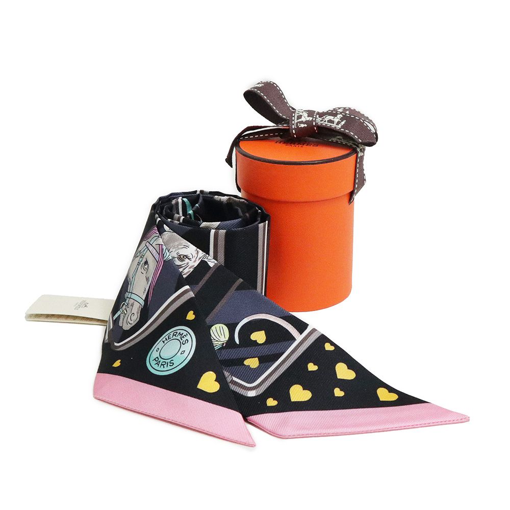 HERMES エルメスツイリーEX‐LIBRISエクスリブリスリボンスカーフ Twilly d'Hermes 新品 HERMES エルメス ツイリー リボンスカーフ