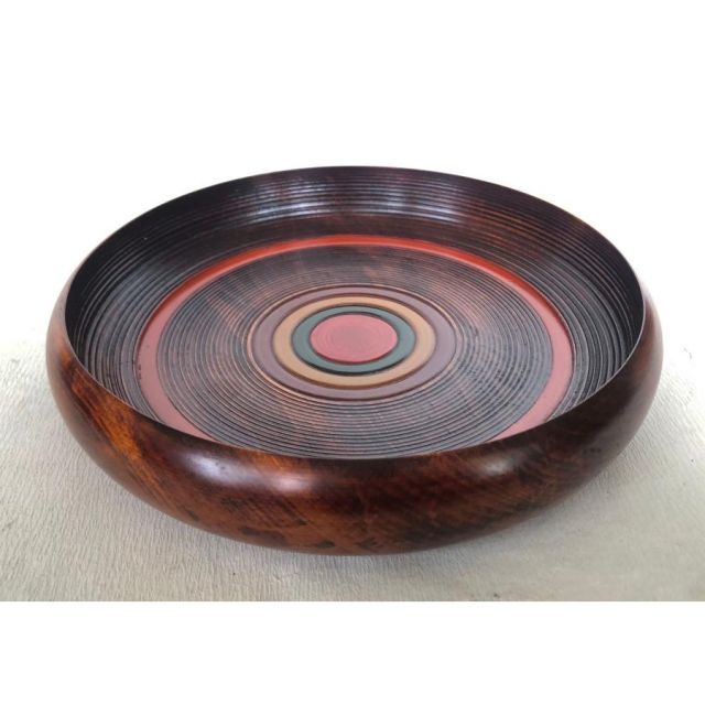 Amazon.co.jp: 香川漆器 讃岐彫 独楽塗 天然木 二段丸重 重箱 菓子器