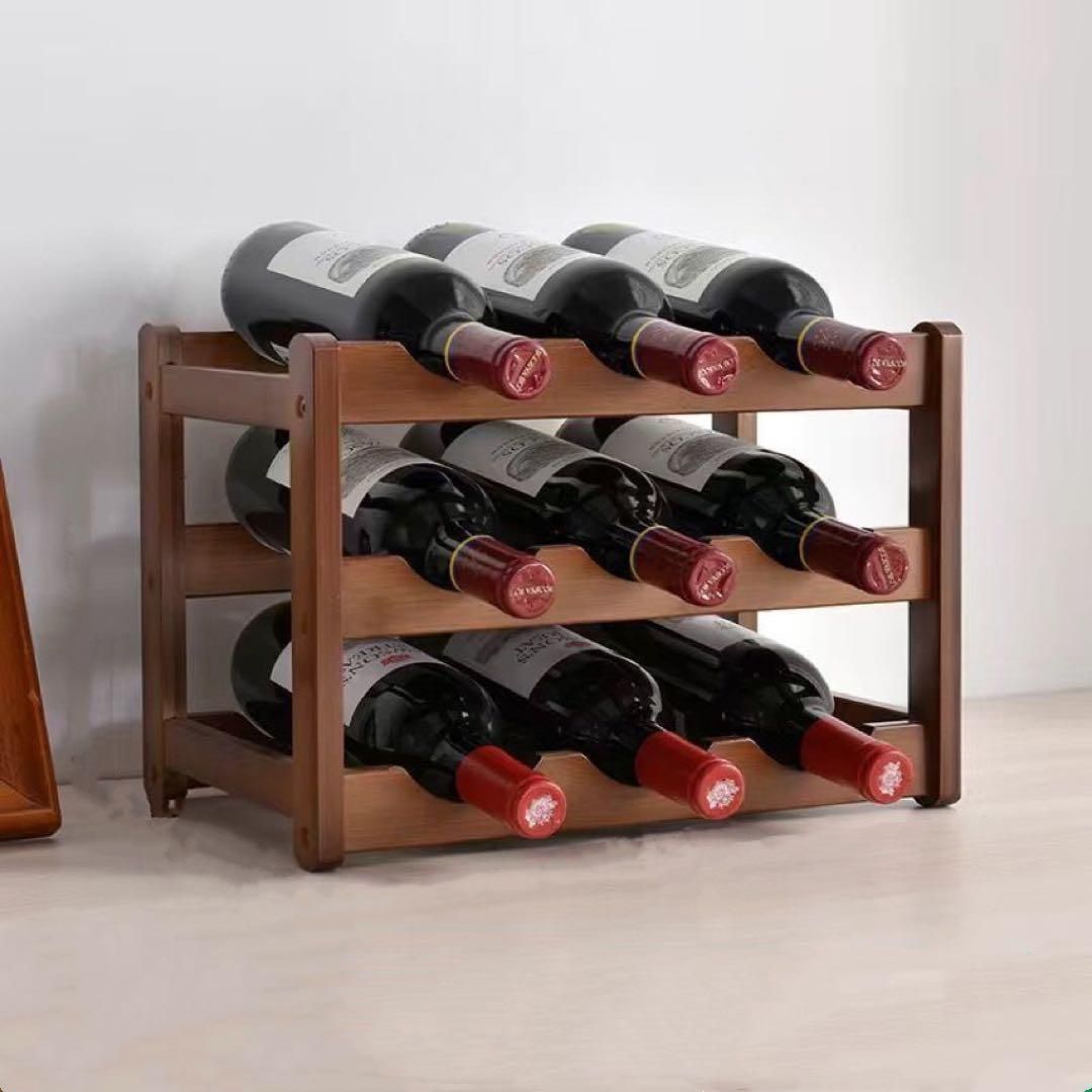 ✨ワイン ラック ワインホルダー 積み重ね式 ワイン棚 12本用