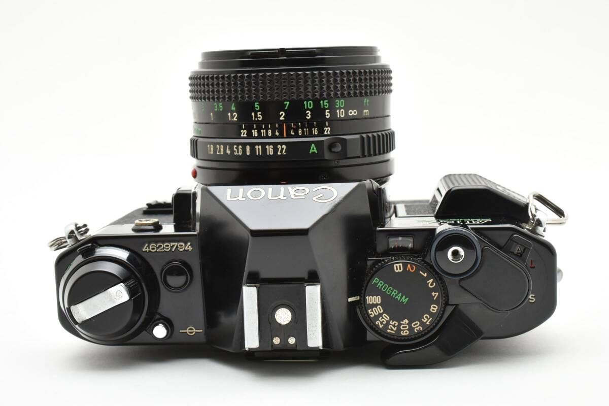  整備済み 上 キャノン Canon AE 1 PROGRAM ボディ ブラック FD 50 mm f 8 シャッター鳴きなし L 55 6553 一眼レフカメラ(フィルム) フィルムカメラ