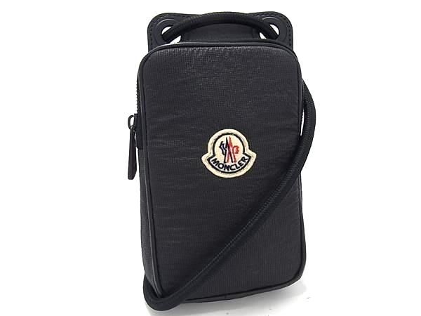 MONCLER モンクレール ナイロン フォンホルダー ショルダーバッグ ポシェット メンズ レディース ブラック系 FP7203
