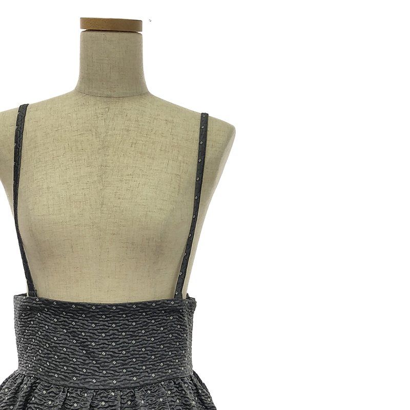 bluelea ブルレア ドットジャガードサスペンダースカート S bluelea