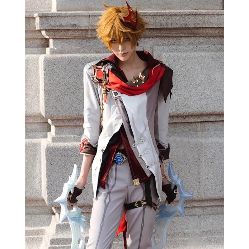 神併 アヤックス コスプレ ウィッグ付き ファデュイ 原神 コスプレ衣装 フルセット コスチューム 大人用 仮装 文化祭 Genshin Ajax cosplay アヤックス ウィッグ付き L 1