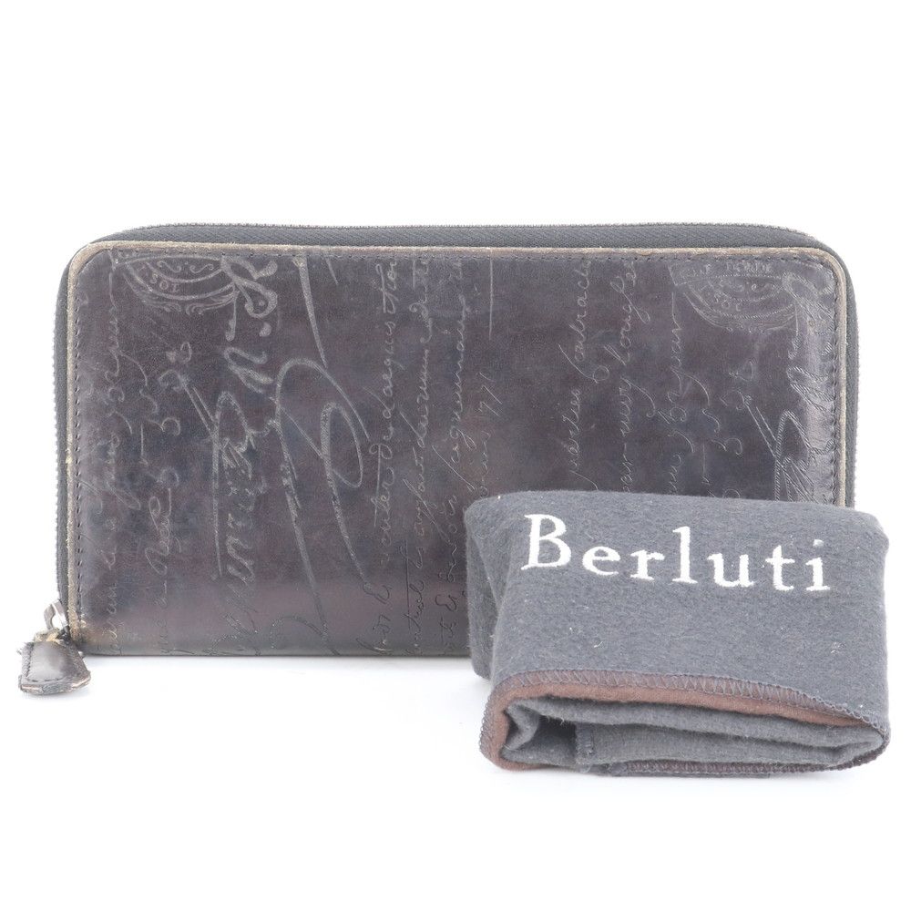 Berluti ベルルッティ　カリグラフィスクリットロングウォレット札入れ ベルルッティ カリグラフィ イタウバ スクリット レザー 長財布