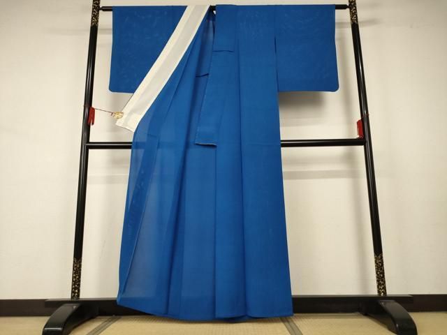 【大注目】 平和屋着物＊夏物 色無地 絽 紺碧色 正絹 AABA9315jd 100% 品質保証。