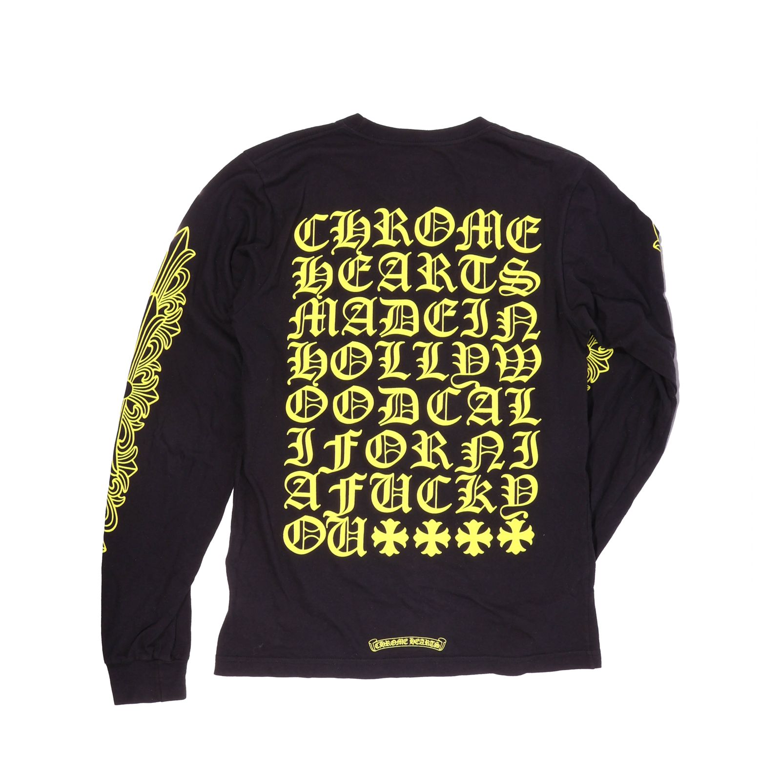 希少◆CHROME HEARTS◆Made in Hollywood L/S Tシャツ イエロー CHROME HEARTS (クロムハーツ) Yellow Made In Hollywood LS Tee