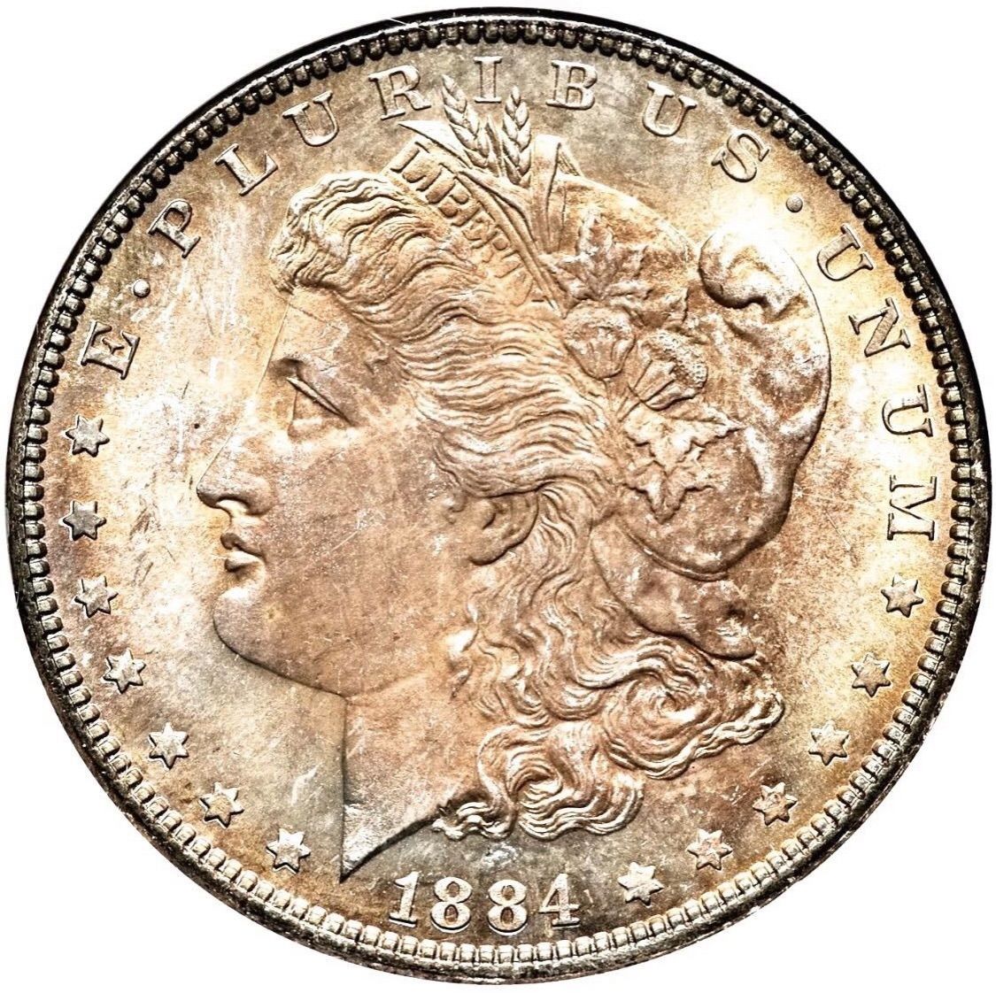 アメリカ銀貨 1884 1ドル モルガンダラー NGC MS67 - メルカリ
