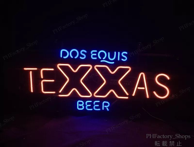 ネオンサイン ネオン管 Dos Eqvis Texxas Beer ビール NEON SIGN 看板 ネオン看板 BAR ビール 喫茶 カフェ アメリカン雑貨 店舗装飾 室内装飾 広告用看板 おしゃれ