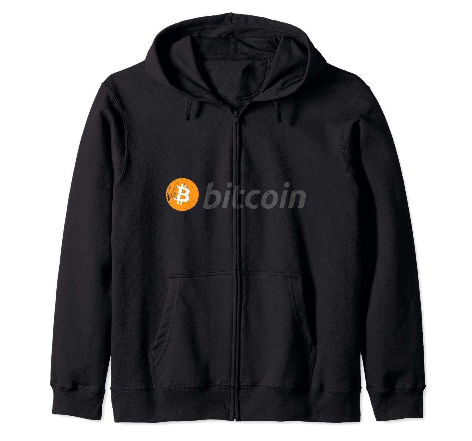 ビットコインBTCロゴ月への暗号通貨マイニング Bitcoin ジップパーカー