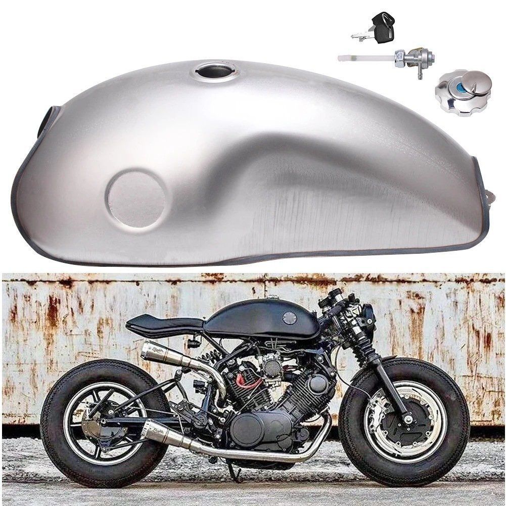 10Lカフェレーサー 汎用バイク燃料タンク レトロ改装用 未塗装