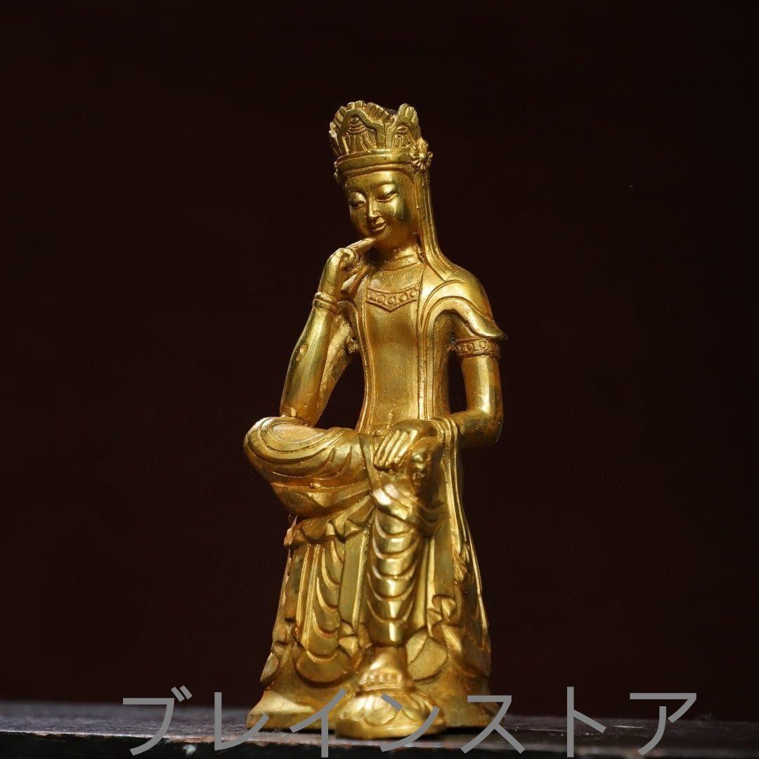 弥勒菩薩】製 仏像 金色 高20cm 弥勒菩薩半跏思惟像 - メルカリ