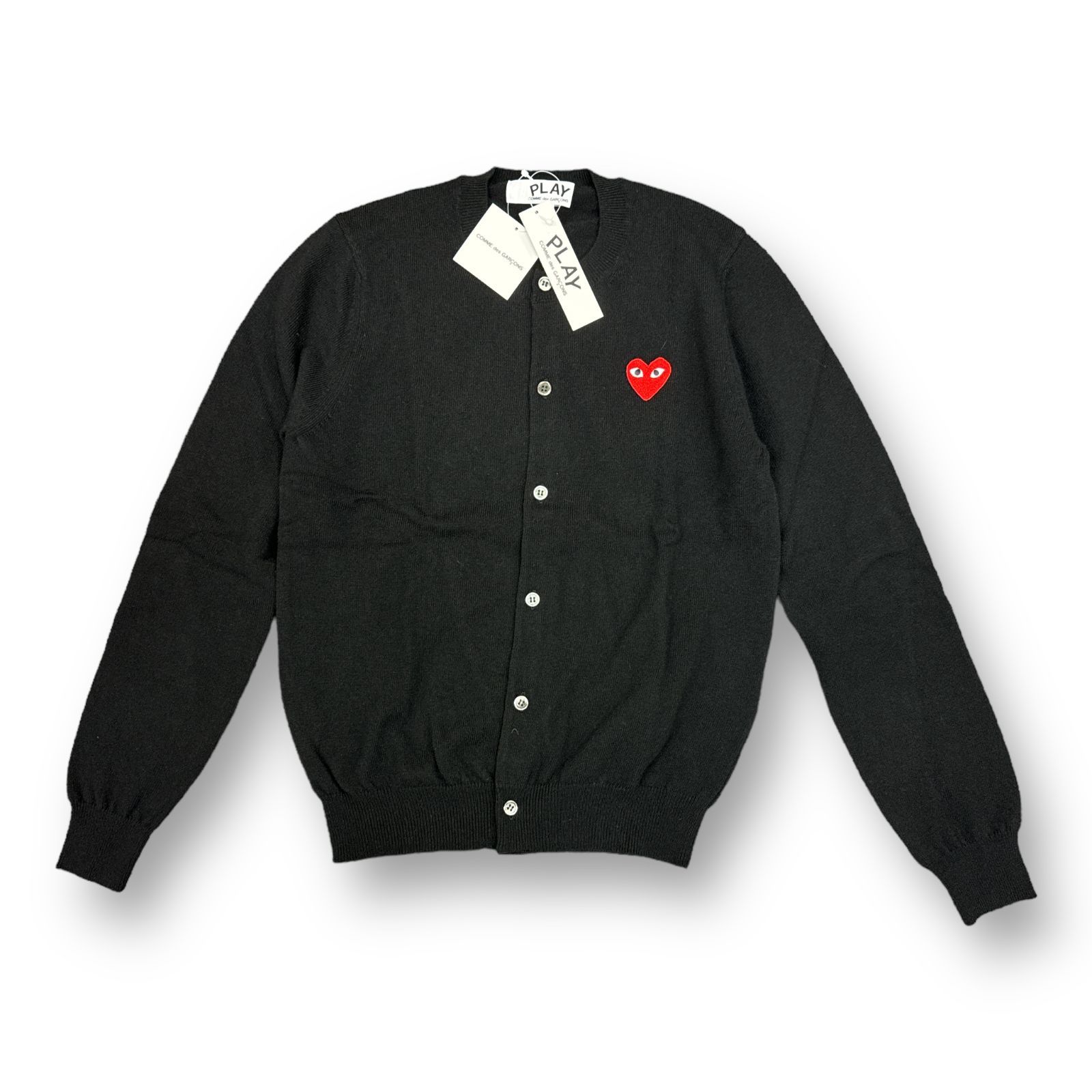 新品 定価30250円 PLAY COMME des GARCONS プレイ コムデギャルソン PLAY CARDIGAN RED HEART  AZ-N007-051 ハートワッペン ニット ウール カーディガン プレイ コムデギャルソン L WOMEN'S - メルカリ