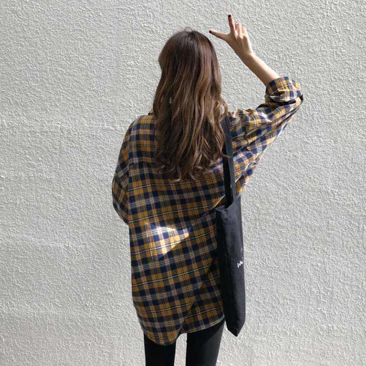 シャツ ブラウス チェック柄 レディース 長袖 ゆったり お洒落