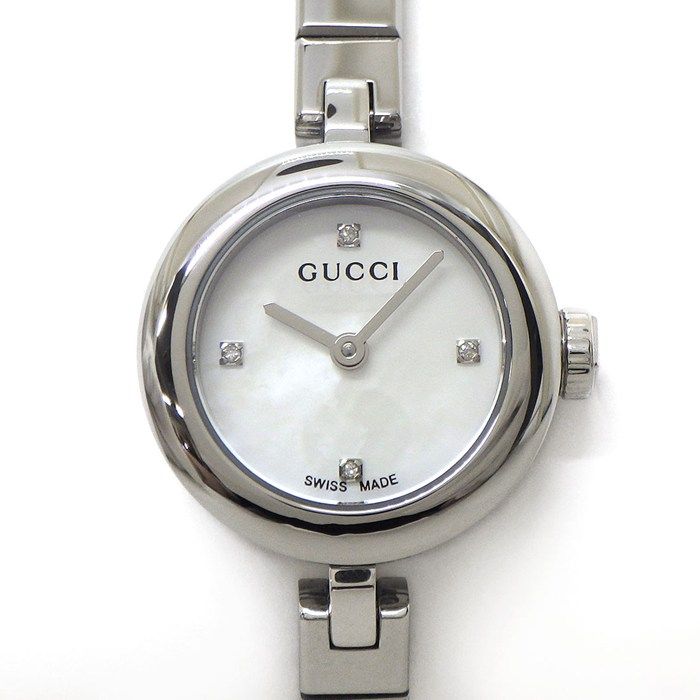 グッチ GUCCI 腕時計 ディアマンティッシマ 141.5 4ポイント ダイヤインデックス ホワイトシェル文字盤 SS クオーツアナログ