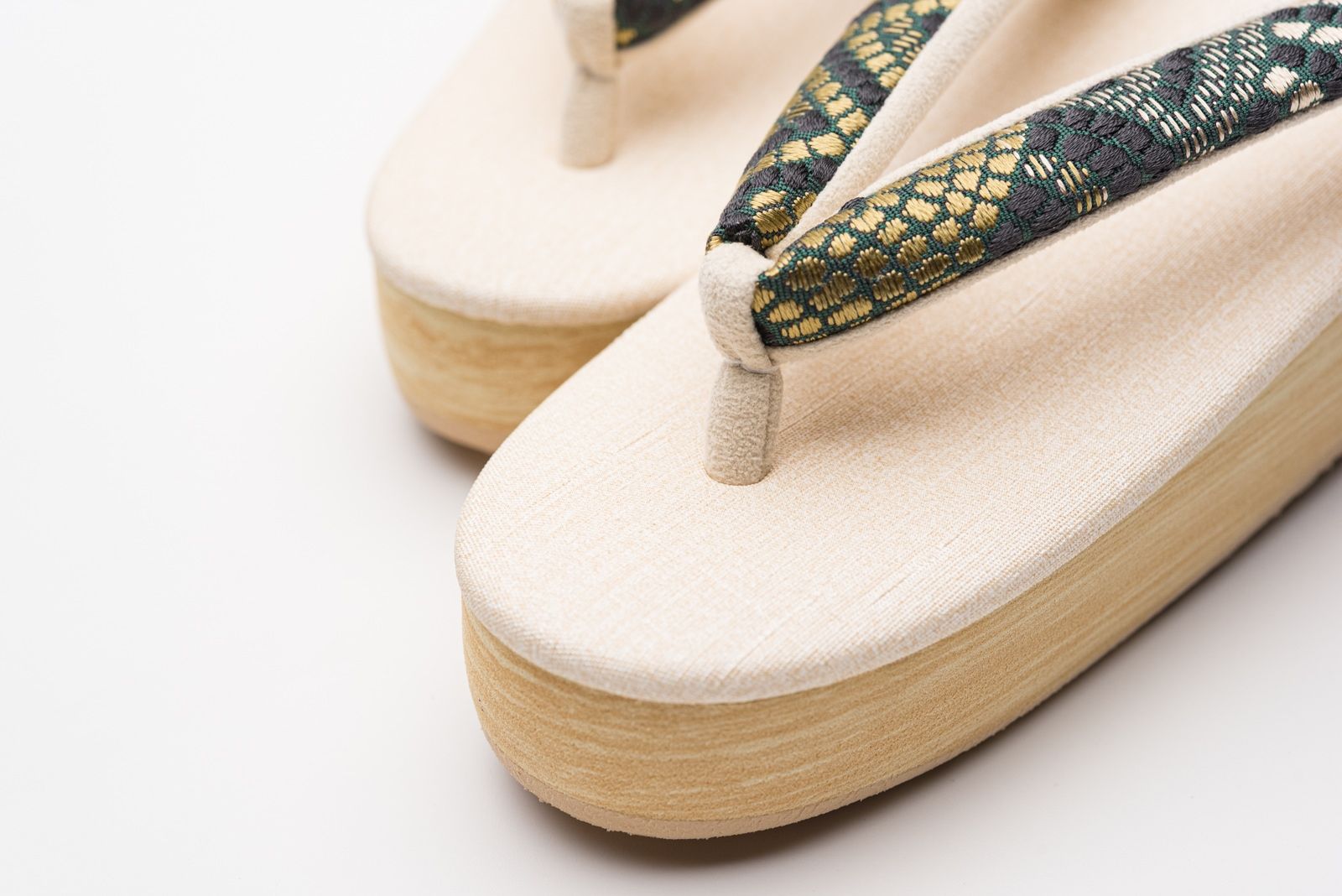 S カレンブロッソ 博多織 アイボリー×深緑