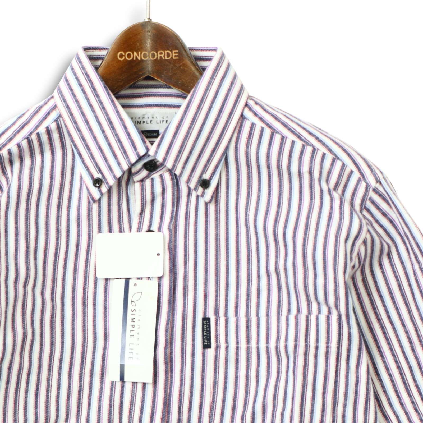 【大人の休日スタイル 切り替え風デザイン】新品 SIMPLE LIFE シンプルライフ ウール混 ネップ クルーネック ニット セーター L / n0208_40 □SIMPLE LIFE シンプルライフ 秋冬 ウール混 起毛 グレンチェック柄