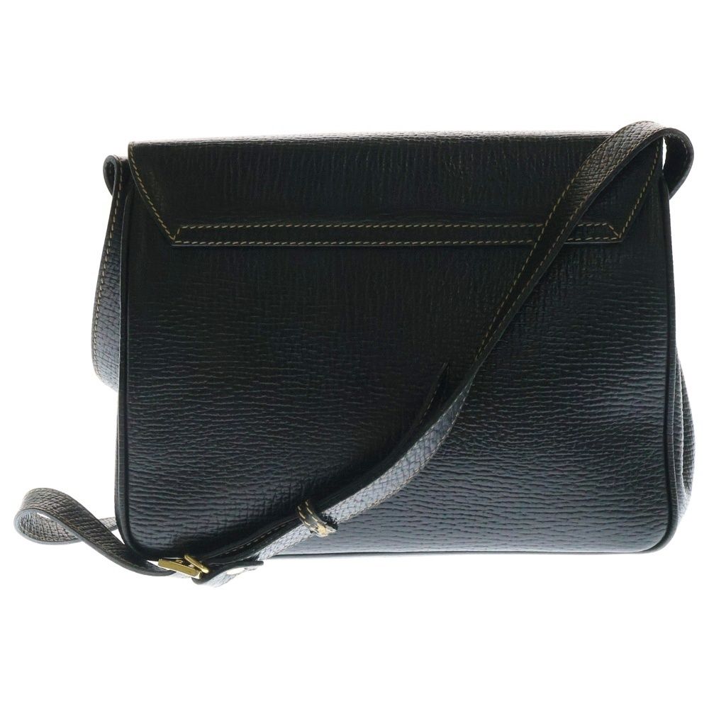 【極美品】LOEWE ロエベ　バルセロナ　ショルダーバッグ　ゴールド金具　黒 LOEWE (ロエベ) バルセロナ レザー フラップ ショルダーバッグ