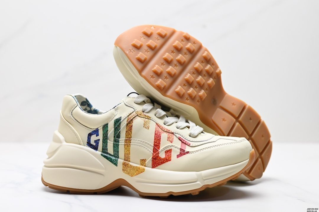 国内正規品　GUCCI グッチ　ライトン　ダッドスニーカー　ヴィンテージ加工 グッチ GUCCI ダディーシューズ ライトン シリーズ レトロ厚底
