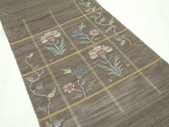 平和屋着物□極上 夏物 1854年創業 帯屋捨松 八寸名古屋帯 格子