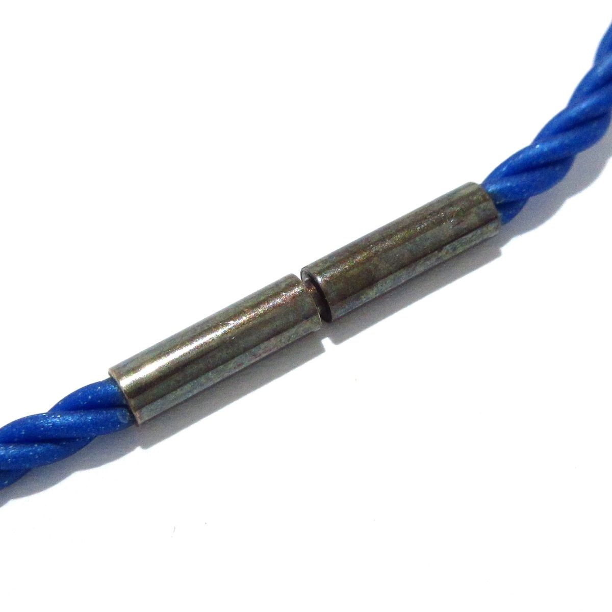 FOREVERMARK(フォーエバーマーク) ネックレス美品 - K18PG×ダイヤモンド×化学繊維 ブルー 1Pダイヤ/0.14カラット