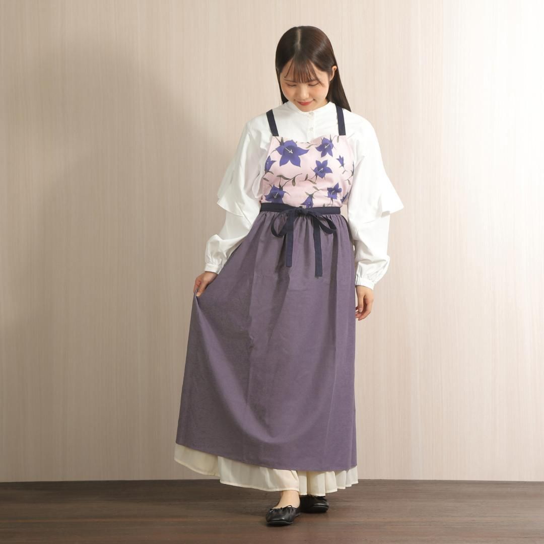 ハンドメイドおしゃれ大人可愛い　ジャンスカエプロン ハンドメイドおしゃれ大人可愛いエプロン 被りジャンスカタイプ