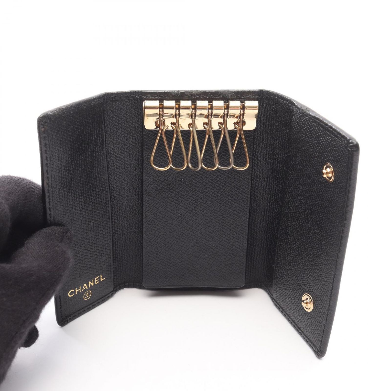 シャネル CHANEL キーケース ココマーク ブラック レザー ココ