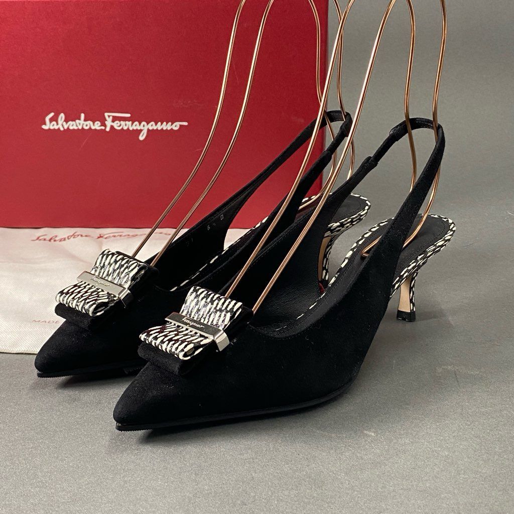 Ferragamo 黒 スリングバックシューズ 6 1/2 C スリングバック - ウィメンズ | Ferragamo