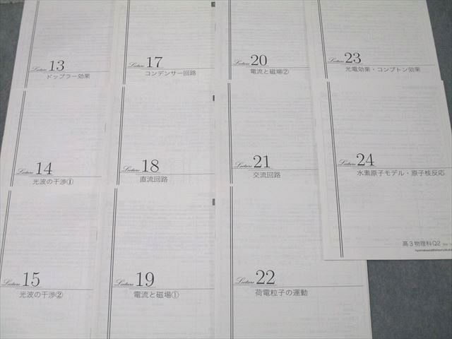 鉄緑会 高3物理Q2 Lecture1〜15/17〜24 惑星運動・重心/円運動/直流回路等 山川弘晃講師の解説プリントセット2022 047M0D 鉄緑会 高3物理Q2 Lecture1～15/17～24 惑星運動・重心/円運動
