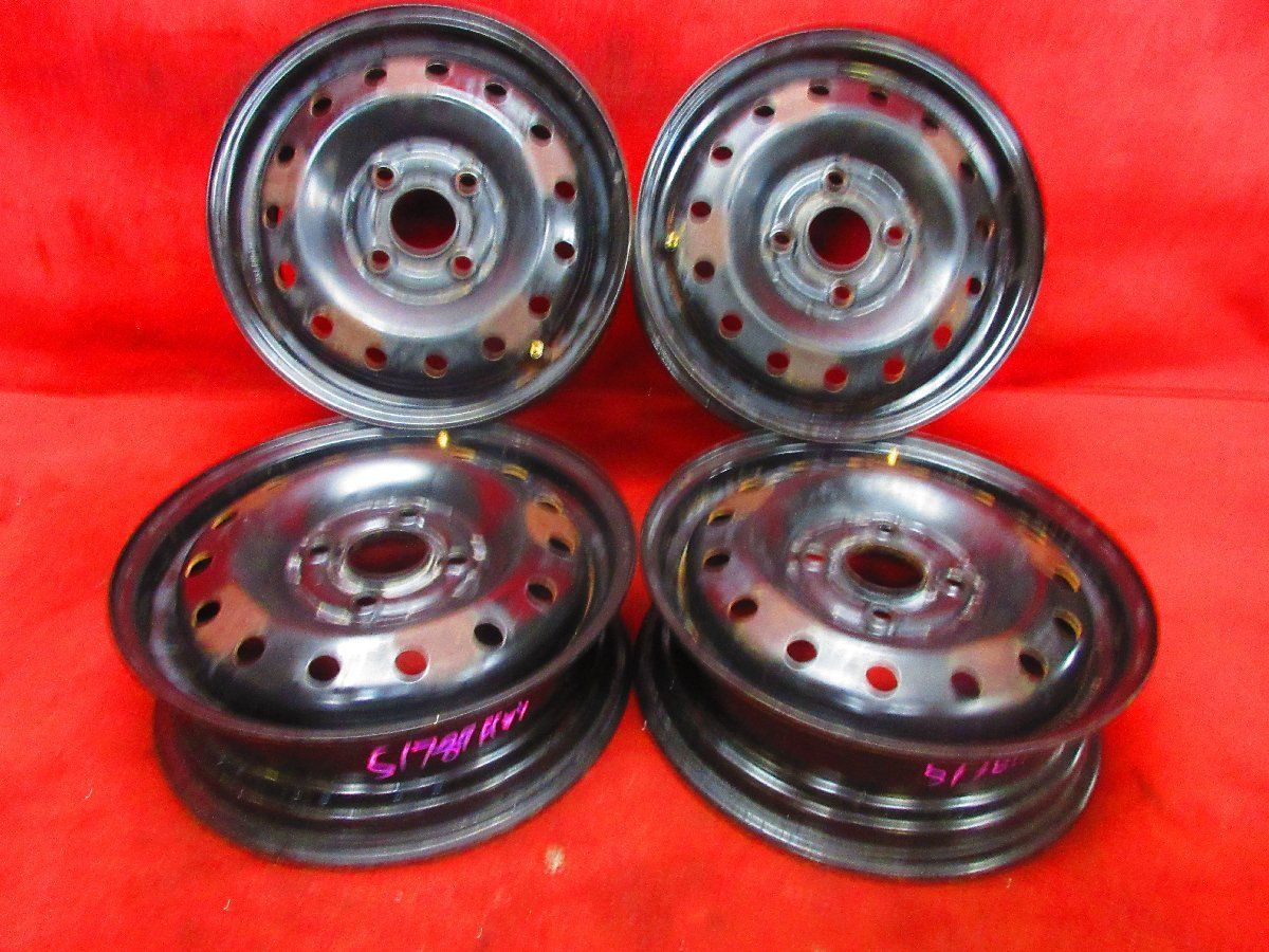 スチール ホイール 4本 ホンダ ライフ JB5系 純正 13×4.00B 4穴 PCD 100 +38 ハブ56 アクティ シティ トゥデイ バモス ホビオ◆51789H-N1