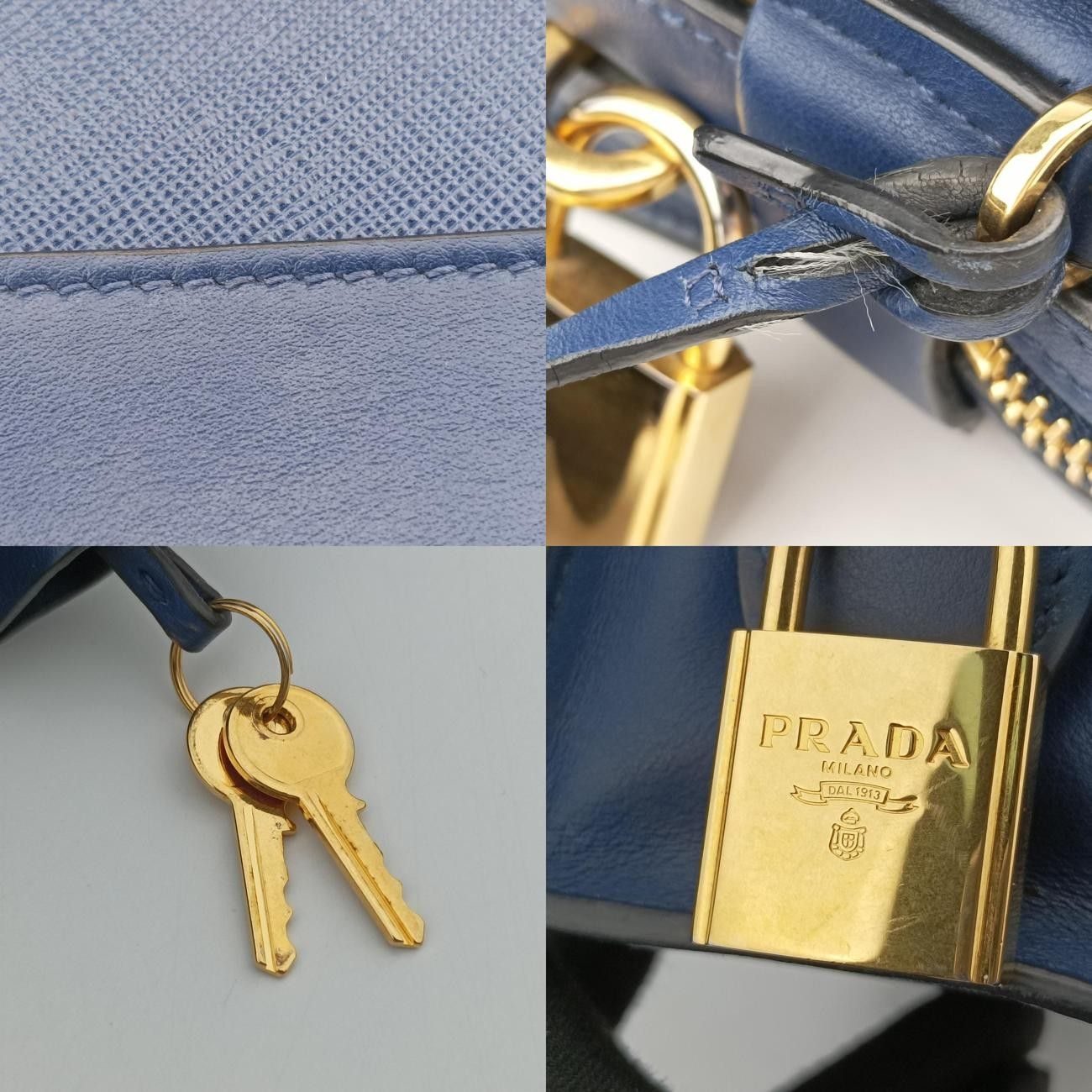 プラダPradaエスプラナードネイビーサフィアーノレザー1BH043117 F